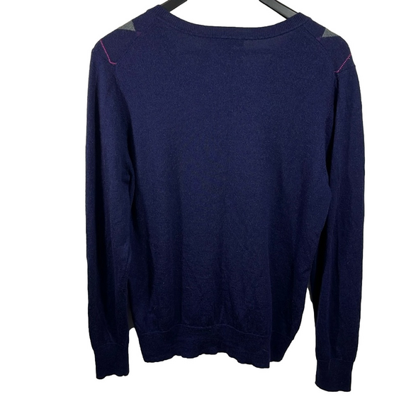 Jessica 100% merino wool argyle sweater - Picture 2 of 5